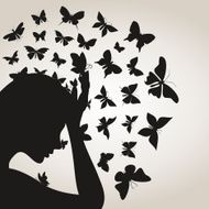 Butterflies from a head