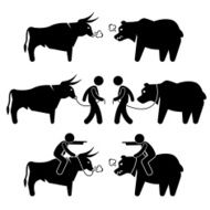 Businessman Business Man with Bull Pictogram