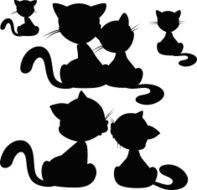 black cat silhouette - vector illustration