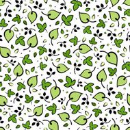 Seamless pattern with green leaves Vector illustration