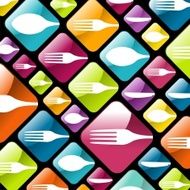Cutlery glassy icons background
