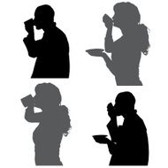 Vector silhouettes people N30