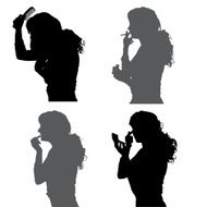 Vector silhouettes woman N11