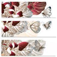 Floral brochures set with flowers N3