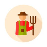 Farmersflat icon with long shadow