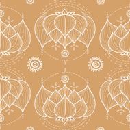 Lotus flower Vector seamless pattern