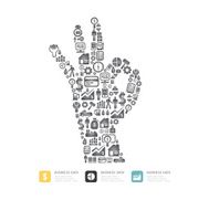Elements are small icons Finance make in fingers shape ok