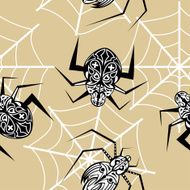 Seamless texture with a spider tattoo N2