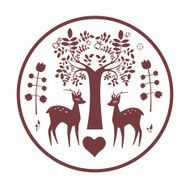 Round famtasy design with deer
