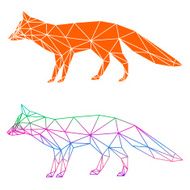 Abstract geometric fox set isolated on white background
