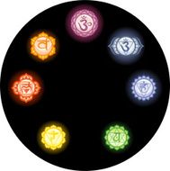 The seven Chakras Energy Mandalas with their colors In circle