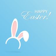 Rabbit ears on blue background