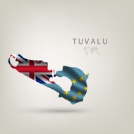 Flag of TUVALU as a country with shadow N2