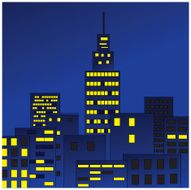 City skyline at night (vector)