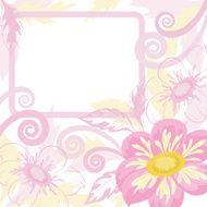 Background with frame and flowers dahlia