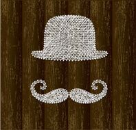 Bowler hat and mustache