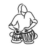 Indian musician playing tabla