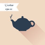 Teapot silhouette icon Flat design N2