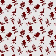 Seamless pattern of Office chairs silhouettes vector illustratio