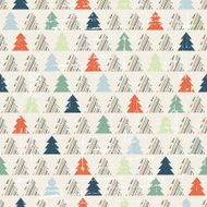 Christmas and Holidays seamless pattern with tree N3