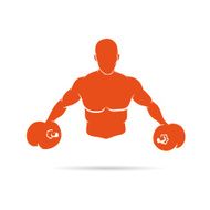 Bodybuilder silhouette abstract vector illustration N3