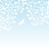 blooming tree and birds N4