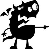 Cartoon Dragon Silhouette Angry