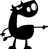 Cartoon Bull Silhouette Angry