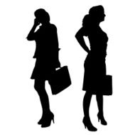 Vector silhouette of businesswoman N106