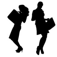 Vector silhouette of businesswoman N107