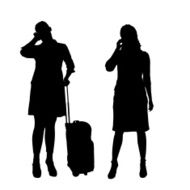 Vector silhouette of businesswoman N109