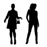 Vector silhouette of a woman N1622