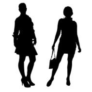 Vector silhouette of a woman N1626