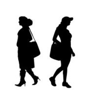 Vector silhouette of businesswoman N113