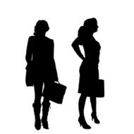 Vector silhouette of businesswoman N114