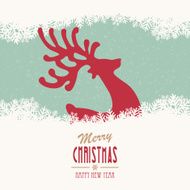 reindeer merry christmas snowy background N2