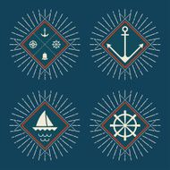 Set of nautical logos badges and labels N18