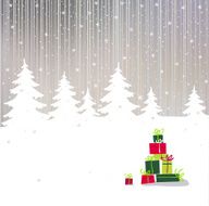 Winter wood under snow and gifts