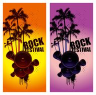 two vertical poster with summer music scene