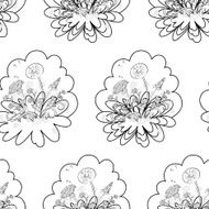 Seamless floral background contours
