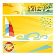 Set of hot travel banners