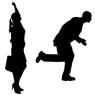 Vector silhouette of a people N226