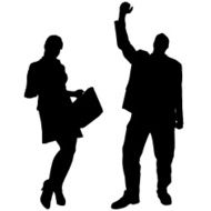 Vector silhouette of a people N230