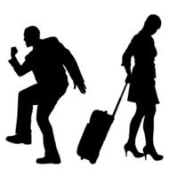 Vector silhouette of a people N233
