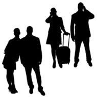Vector silhouette of business people N64