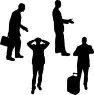 Vector silhouette of business people N65