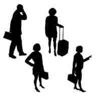 Vector silhouette of business people N66