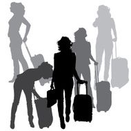 Vector silhouette of business people N67