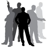 Vector silhouette of businessman N96