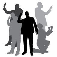 Vector silhouette of businessman N97